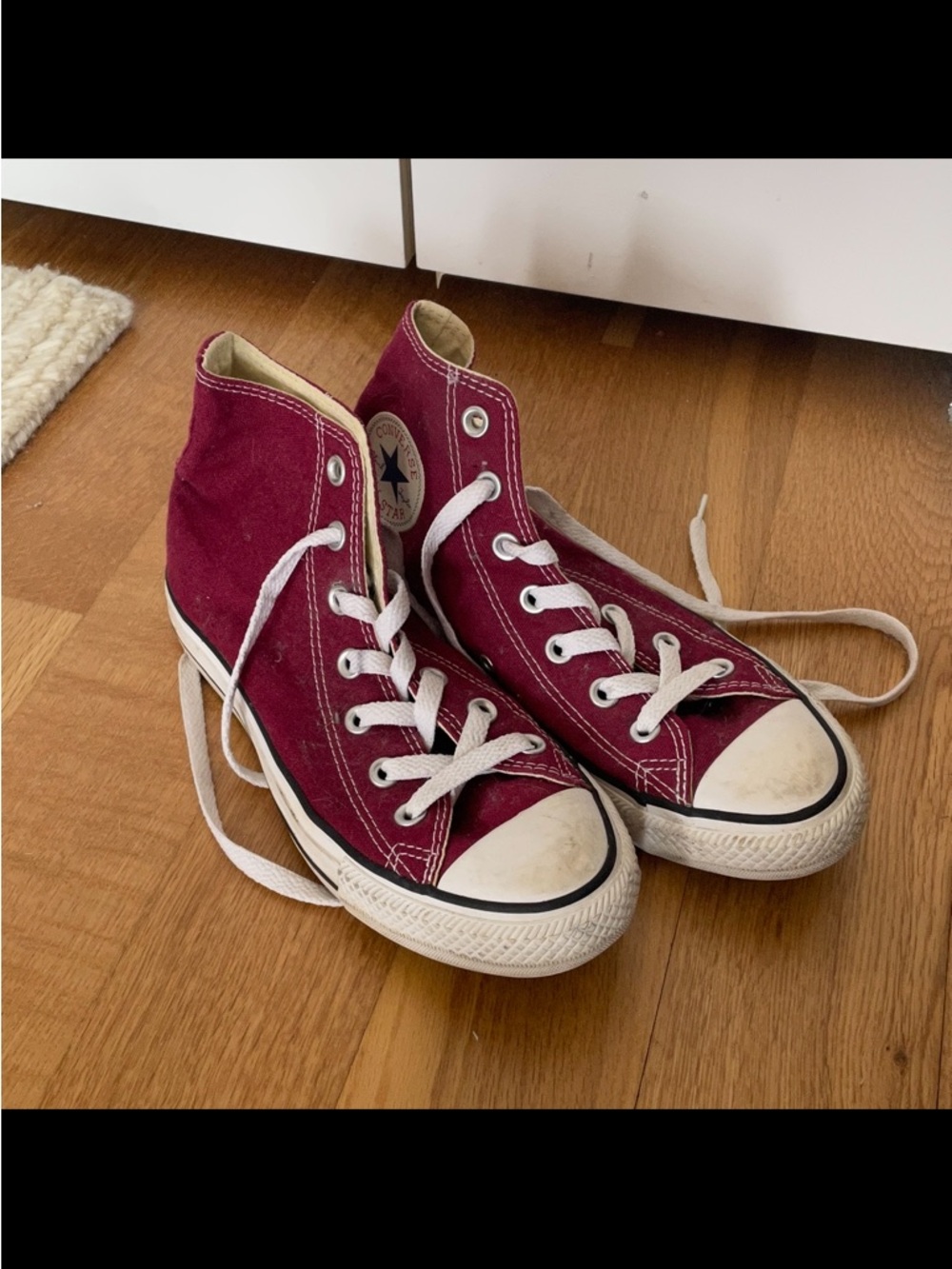 Converse High Top Sneakers - Burgundy with White Accents